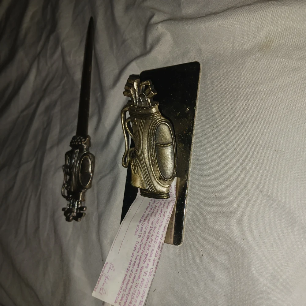 Silver Golf Bag Tie Clip and Pin Set